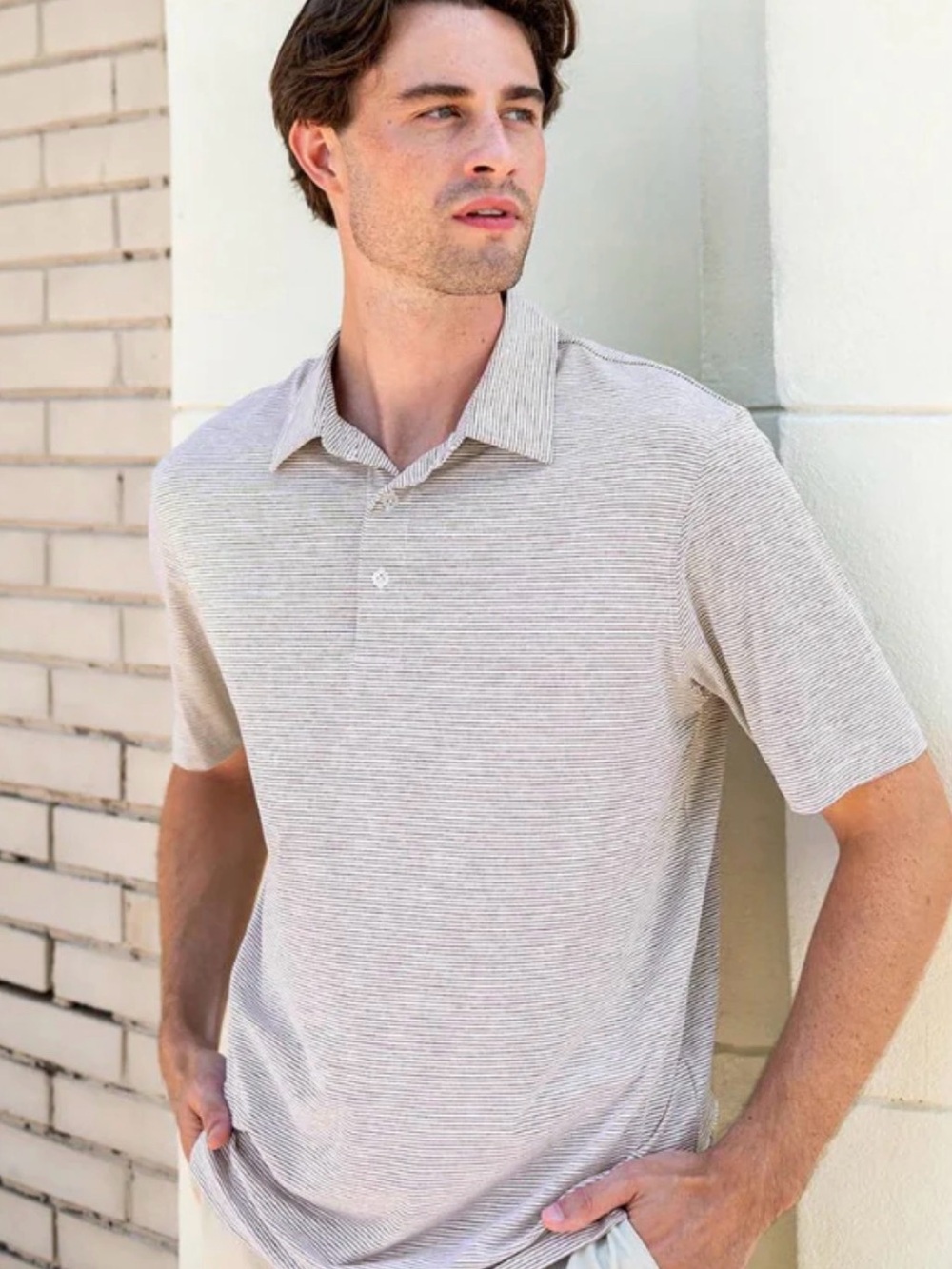 The Southern Shirt Company Deep Woods Heather Madison Stripe Polo - Men's XXL